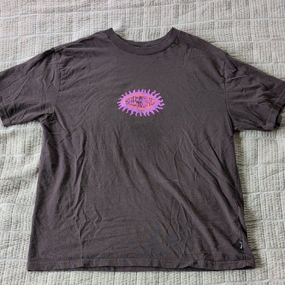 Billabong Brown Tee with Pink Graphic